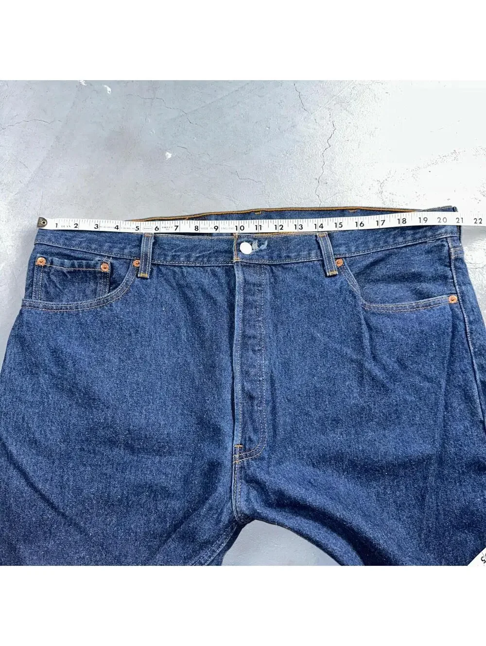 Levis 501 Vintage 90s USA XX Straight Leg Jeans Blue Dark Wash 44x34 Act 41x31